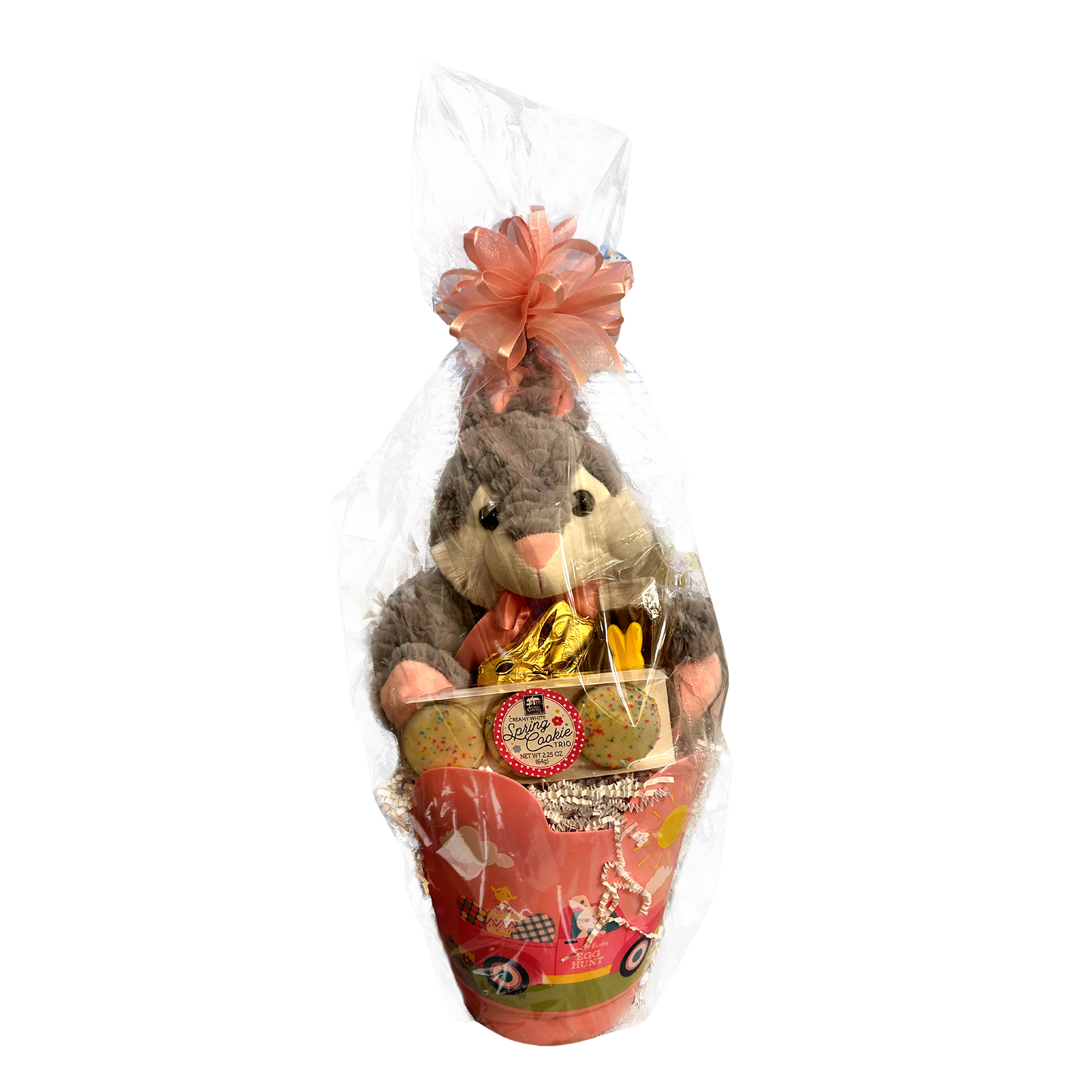 Greek Easter Basket Gray Bunny
