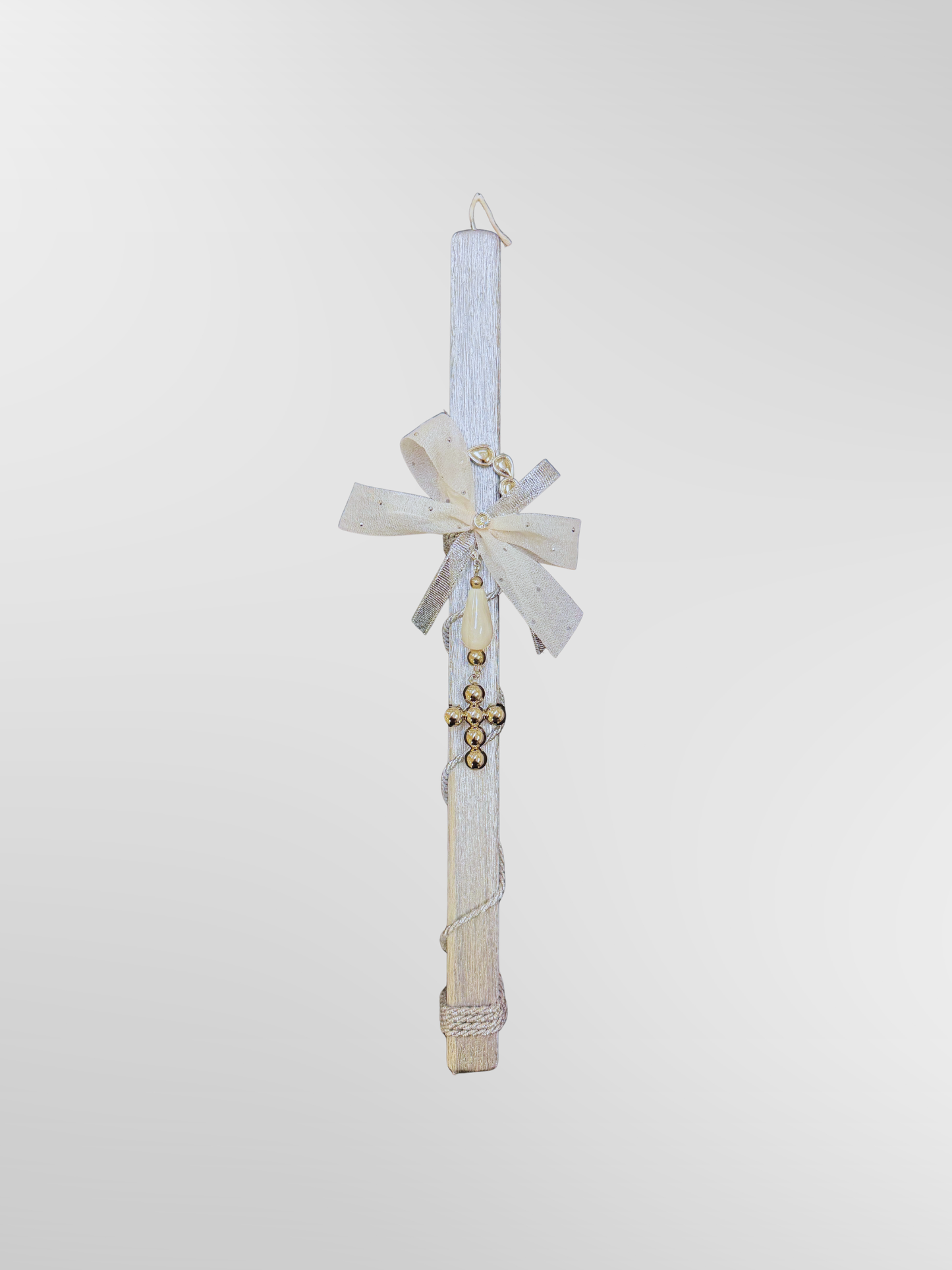 Lambada Easter Greek Candles Handmade Silver Sparkle Cross