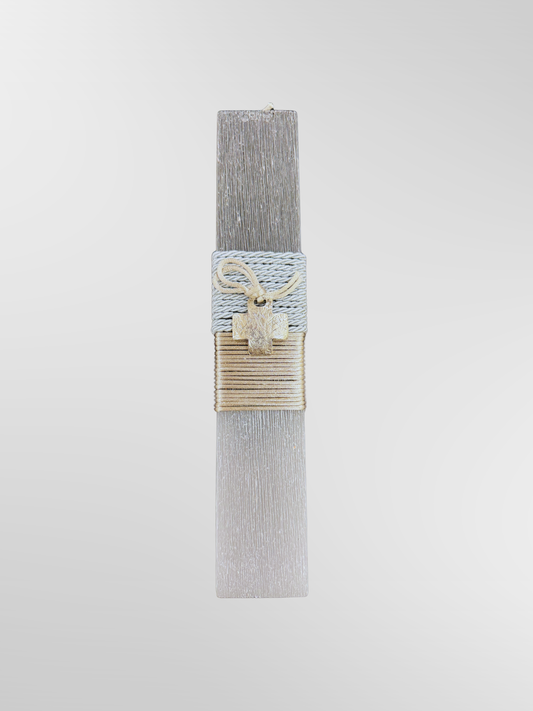Lambada Easter Greek Candles Handmade Gray Ombre Cross