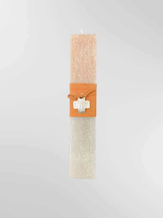 Lambada Easter Greek Candles Handmade Sandy Ombre Cross